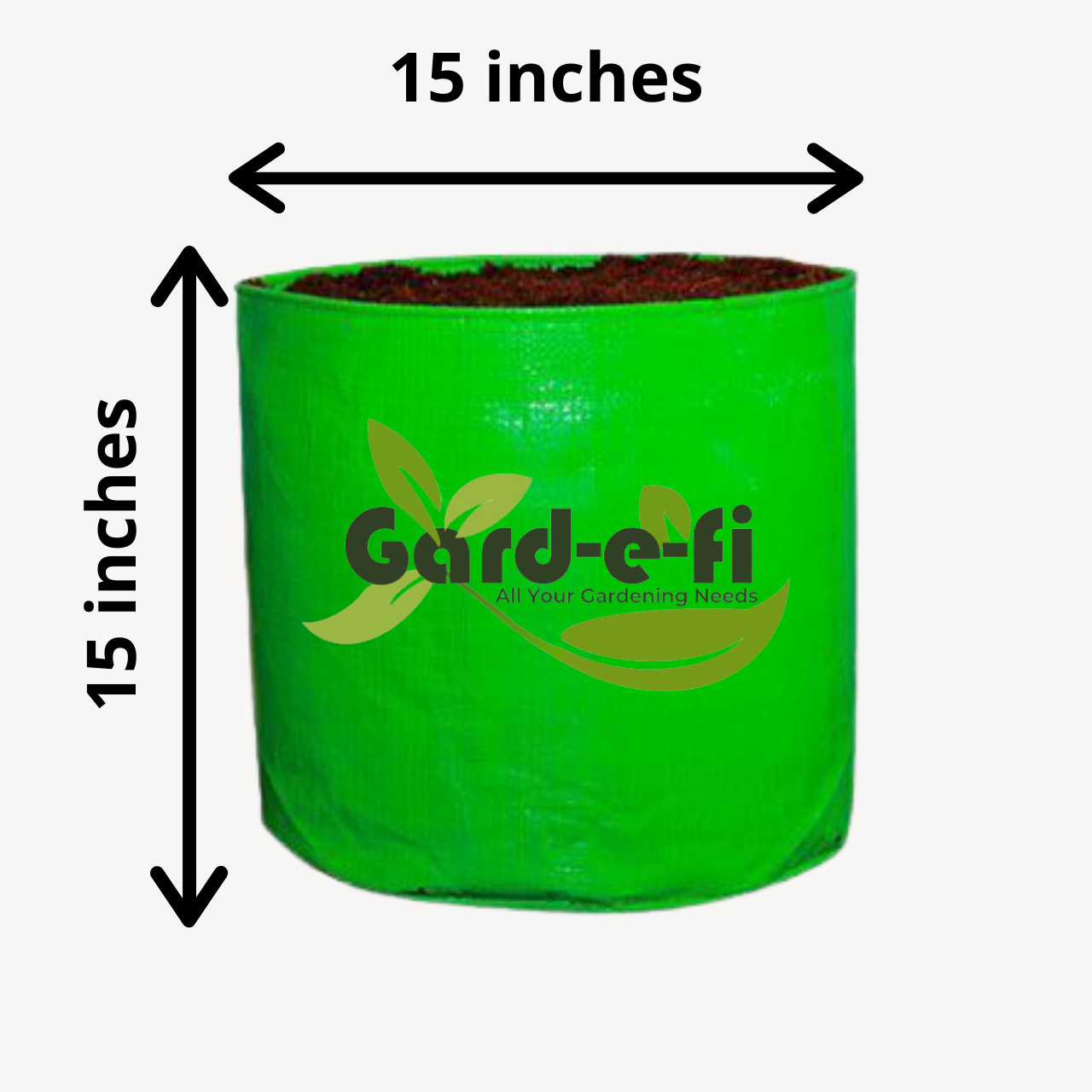 Buy lightweight HDPE round green grow bags online  4 sizes
